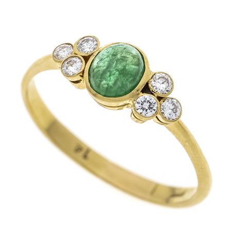 Smaragd-Brilliant-Ring GG 585/0