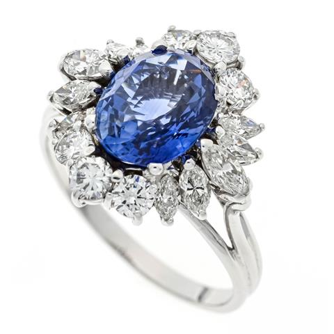 Sapphire-brilliant ring platinu