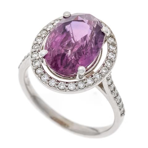 Pink Saphir-Brillant-Ring WG 75
