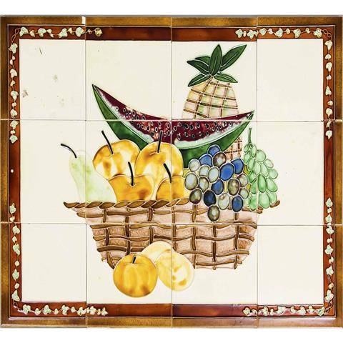 Tile painting Fruit still life,