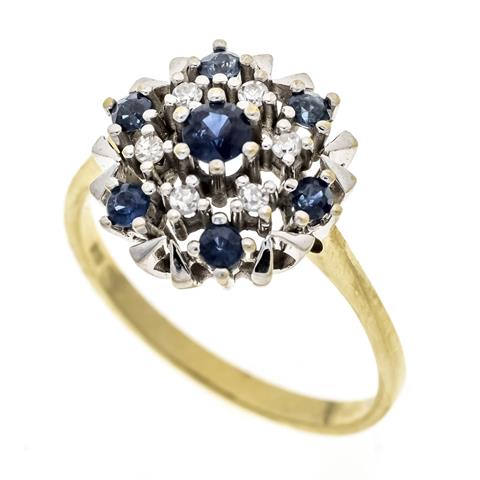 Saphir-Diamant-Ring GG/WG 585/0
