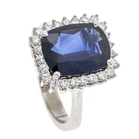 Sapphire-brilliant ring WG 750/