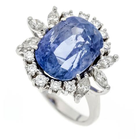 Ceylon sapphire-brilliant ring