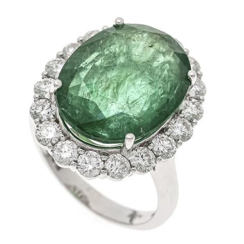 Emerald-brilliant ring WG 750/0