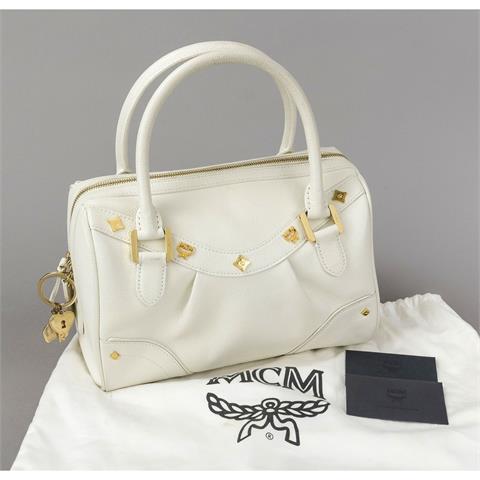 MCM, Ivory Grained Leather Bag,