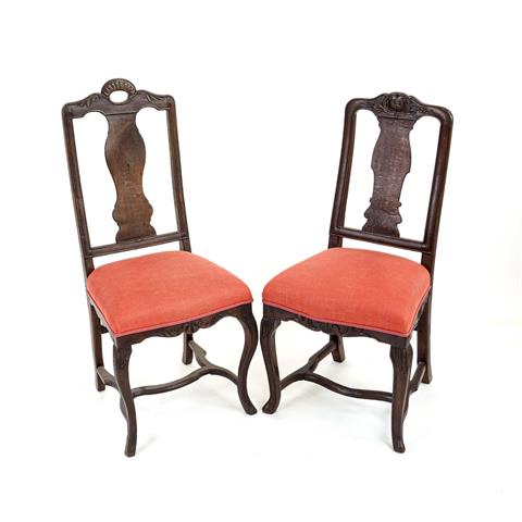 Zwei Barock-Stühle, 18. Jh., Bu