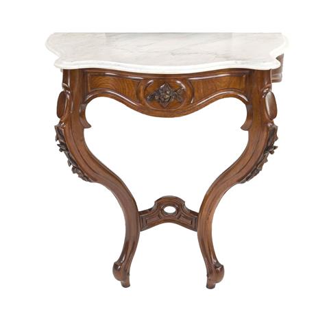 Console table with white marble