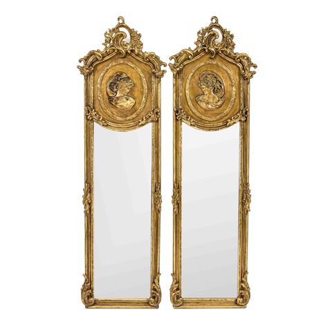 Pair of salon mirrors after an