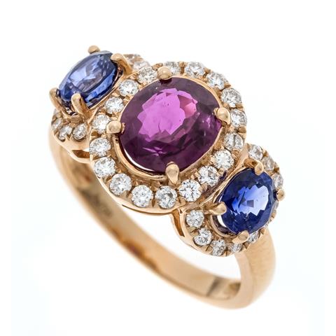 Ruby-sapphire-brilliant ring RG