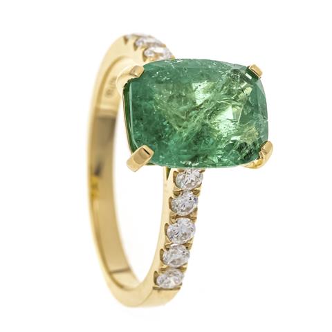 Emerald-brilliant ring GG 750/0