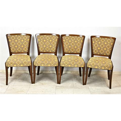 Set of 4 chairs, 1950s, walnut,