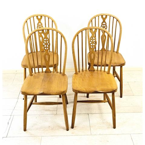 4 Windsor-style chairs, 20th ce