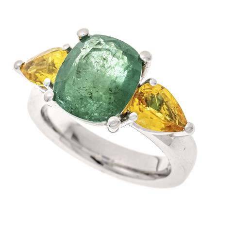 Emerald-sapphire ring WG 750/00