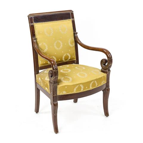 Empire armchair c. 1820, mahoga
