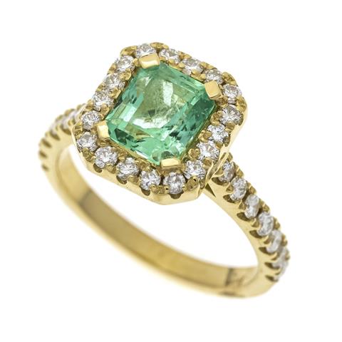 Emerald-brilliant ring GG 750/0