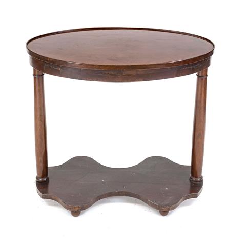 Oval side table, c. 1900, mahog