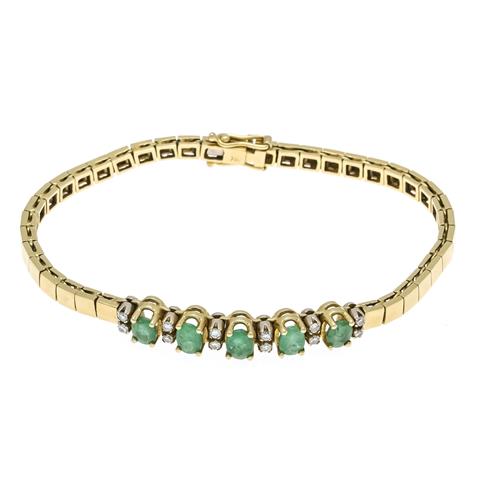 Emerald-brilliant bracelet GG/W