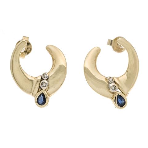 Sapphire-brilliant stud earring