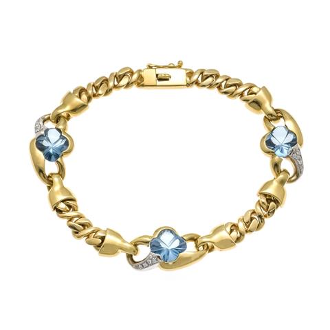 Blue topaz diamond bracelet GG