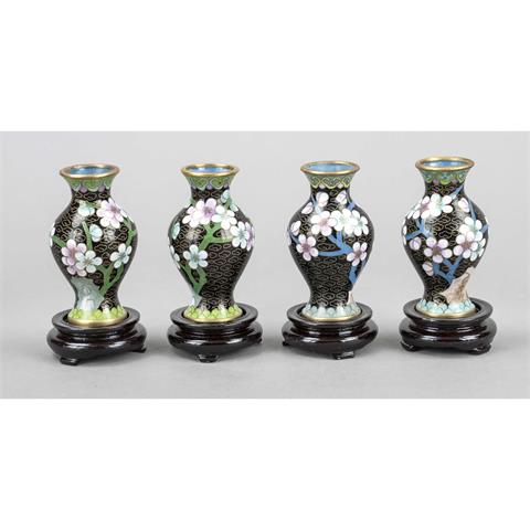 Cloisonné assortment of 4 vases