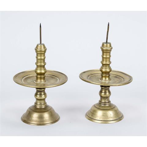 Pair of candlesticks, engraved