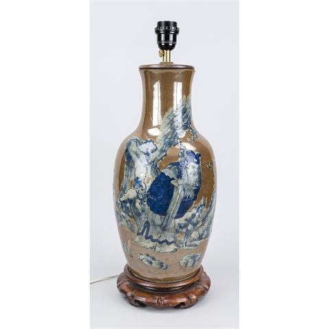 Vase with lamp mounting, China,