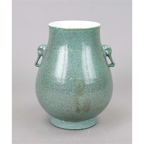 Hu vase with Robins Egg glaze,
