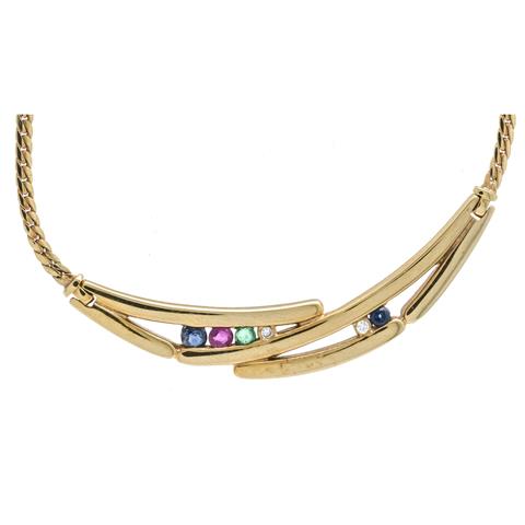 Multicolor middle section neckl