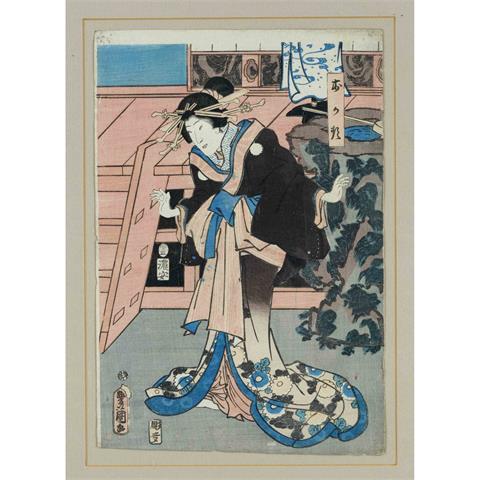 2 woodblock prints, Japan 19th