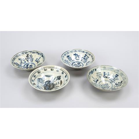 4 Bowls, China, exact age uncer
