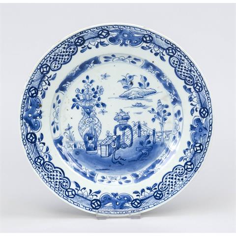 Plate with cobalt blue garden d