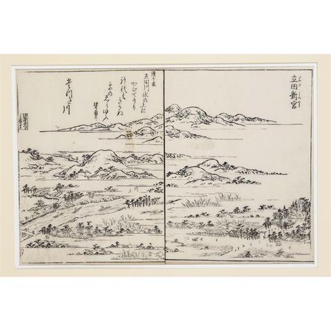 3 woodcuts, Japan 19th century,
