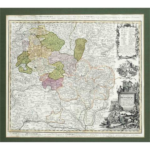 Historical map of Thuringia and