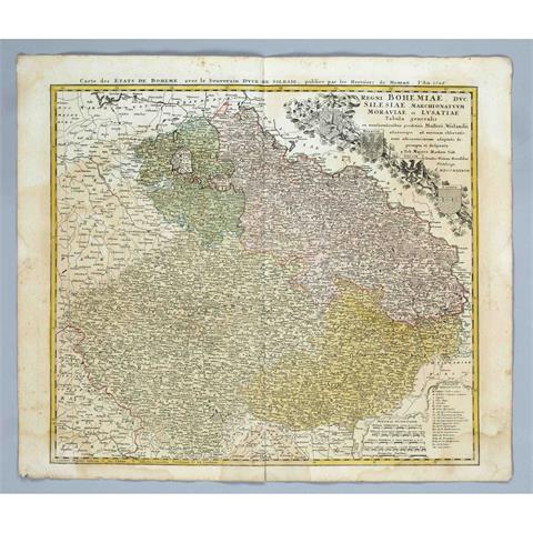 Historische Karte vomn Böhmen,