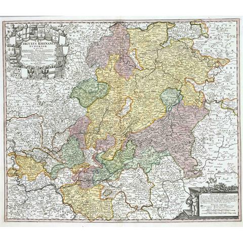 Historische Karte von Hessen un