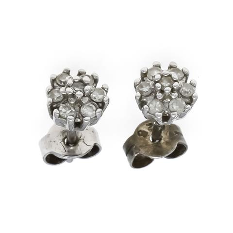 Diamond stud earrings silver 92