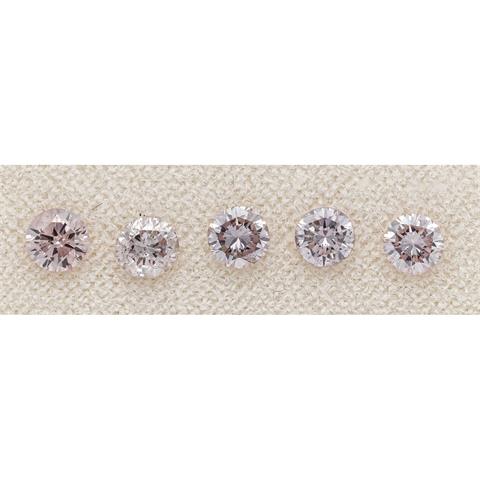 5 fancy brilliant-cut diamonds
