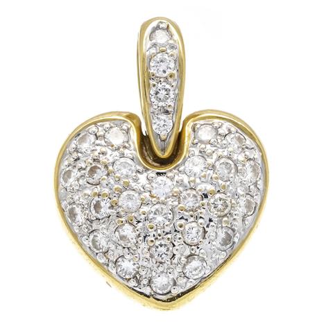 Diamond heart pendant GG/WG 750